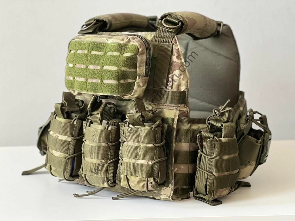 FırtınaTaktikal Çelik Plaka Takılabilen TSK Kamuflaj Desenli Hucum Yeleği