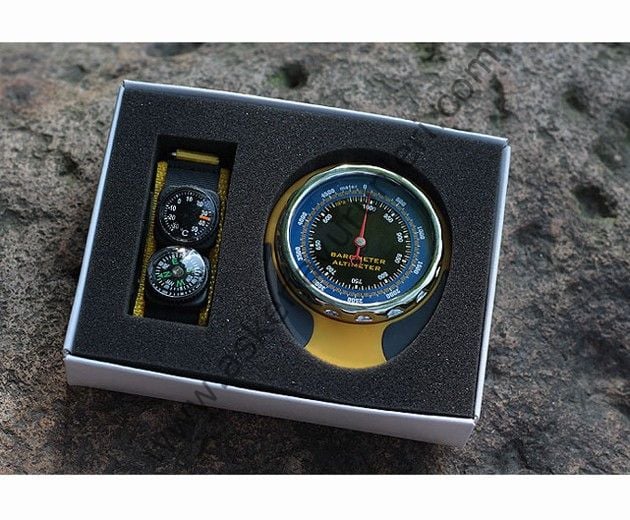 Yürüyüş Dağcılık Pusula Termometre Carabiner ile Altimetre Barometre