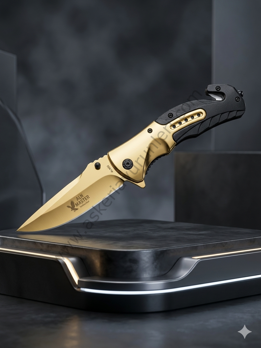 ALTIN RENKLİ MODEL ÖZEL TASARIM BIÇAK, HEDİYELİK BIÇAK