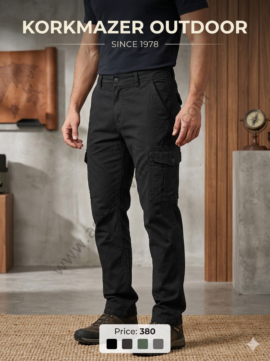 CEPLİ , LİKRALI KETEN KARGO PANTOLON, BLAKZİ PANTOLON