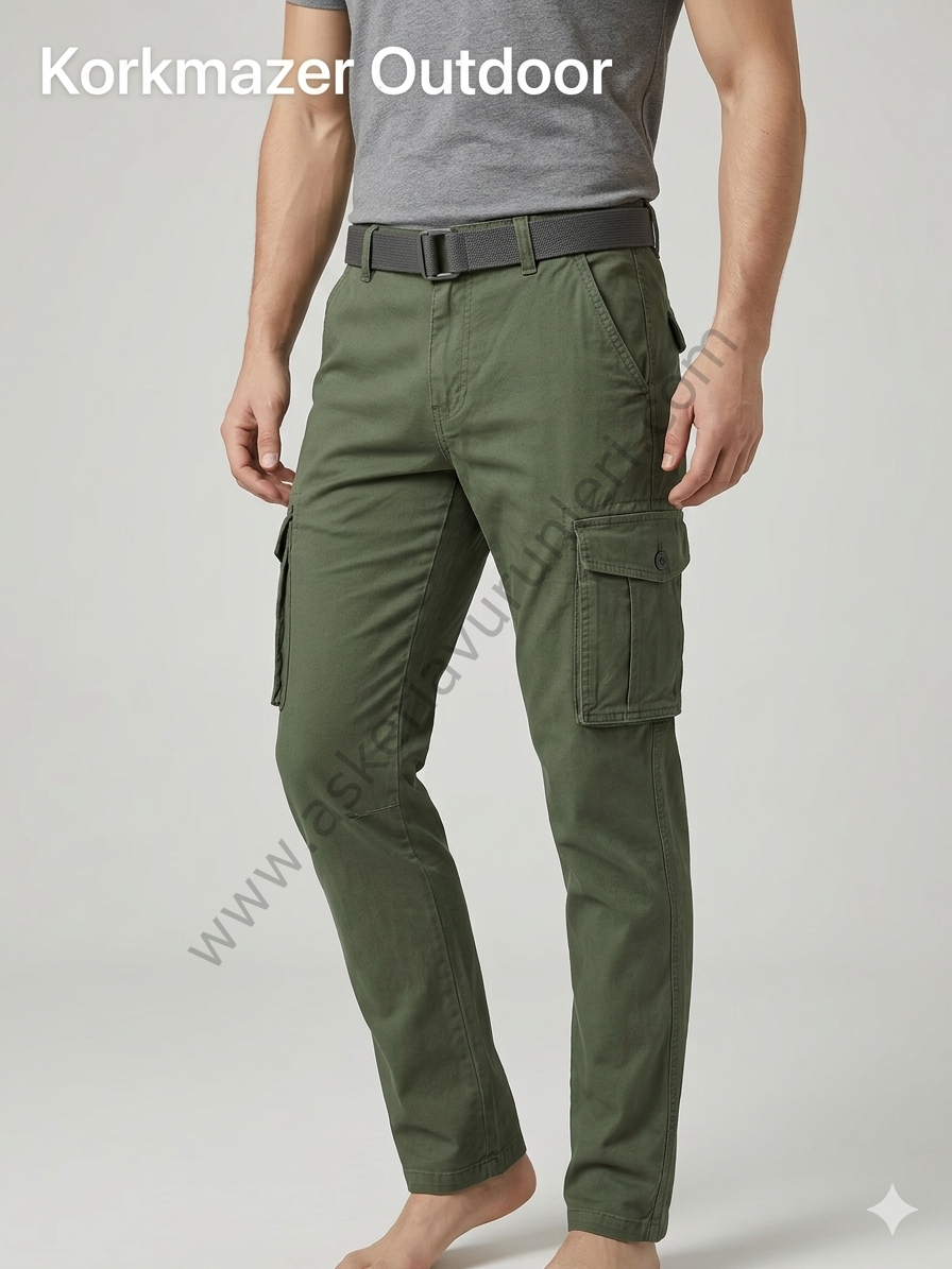 CEPLİ , LİKRALI KETEN KARGO PANTOLON, BLAKZİ PANTOLON