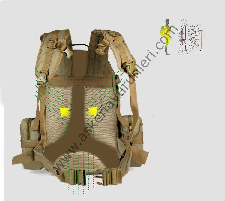 ARMY Tactical Molle Assault Backpack Bag Digital Renk