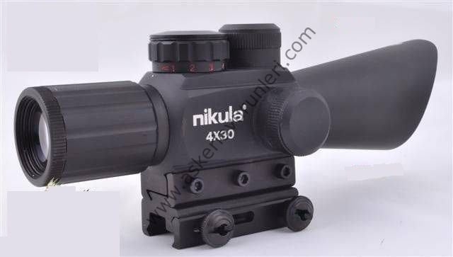Tüfek Dürbünü 4x30 Nikula M7 Kırmızı Laser