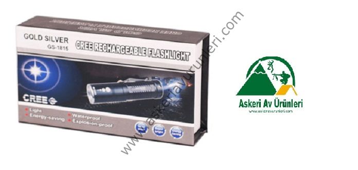 Gold Silver Zoom'lu Şarjlı El Feneri