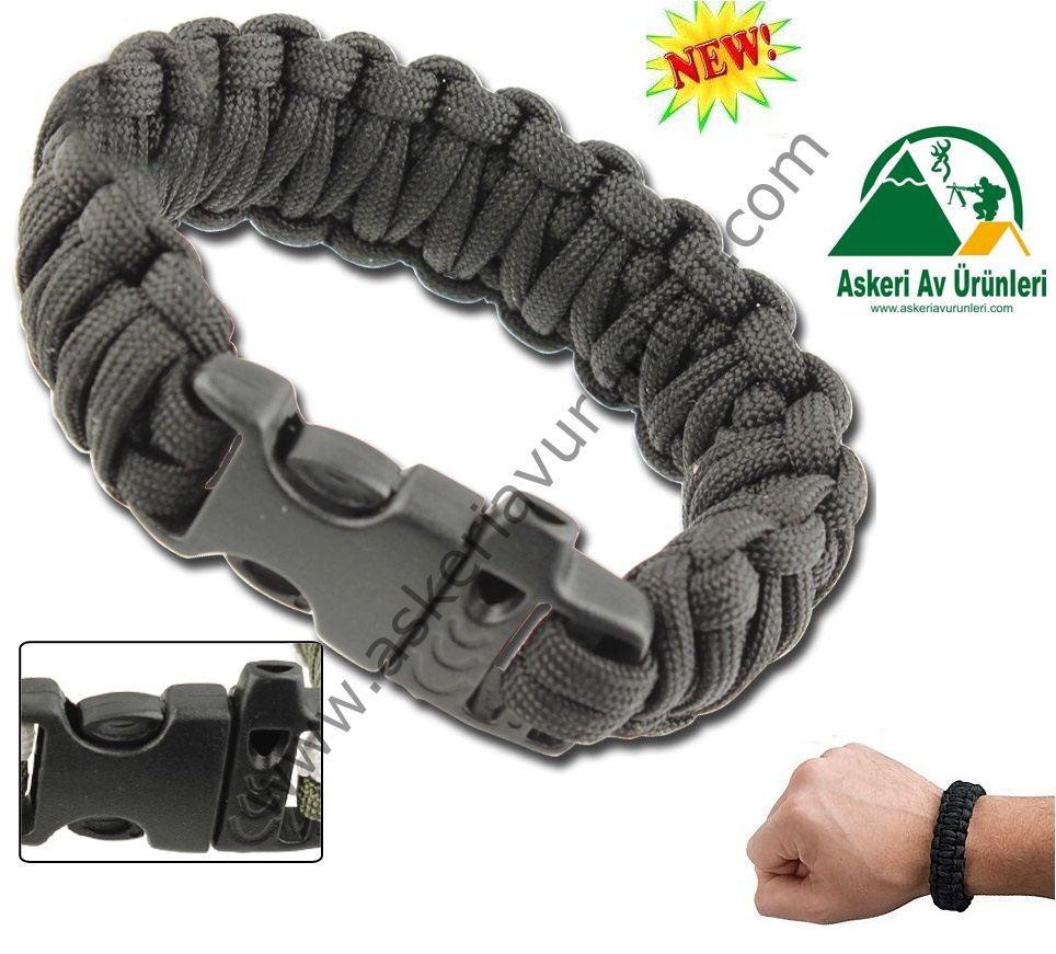 PARACORD SURVİVAL PARAŞÜT İPİ DÜDÜKLÜ BİLEKLİK
