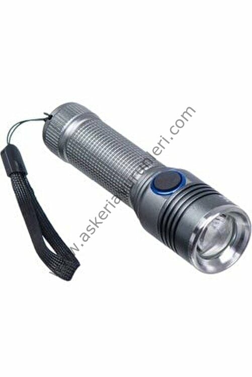 Powerdex 8 W Şarjlı Metal Yağmur Suyu Geçirmez El Feneri